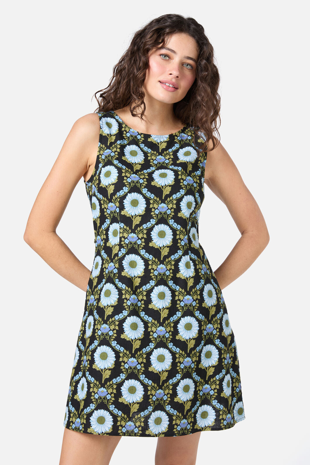 Princess Highway - Sunflower Mini Shift Dress - black