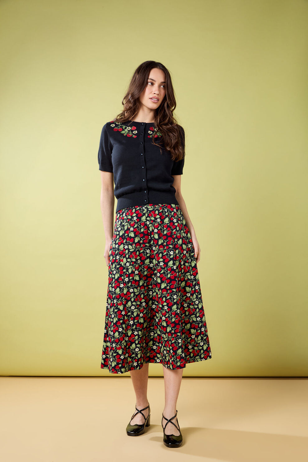 PAIN de SUCRE Women Jax Raspberry Long Skirt with Slit