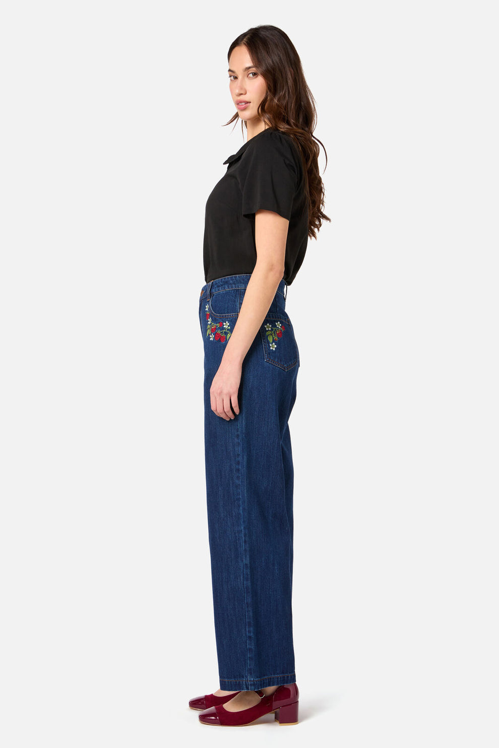 Raspberry Embroidered Jean – Princess Highway