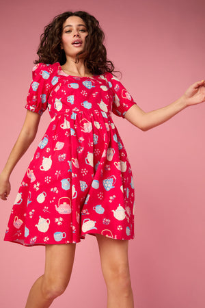 Princess Highway - Tea Time Short Sleeve Dress - red