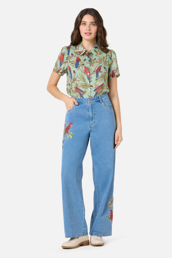 Princess Highway - Rosella Short Sleeve Blouse - green