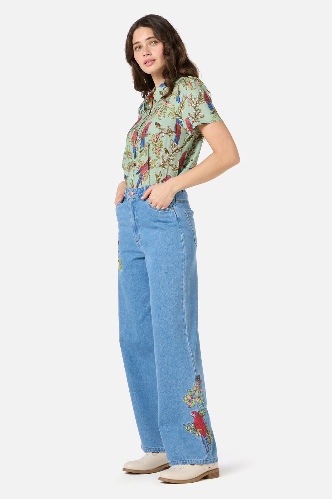 Princess Highway - Rosella Short Sleeve Blouse - green