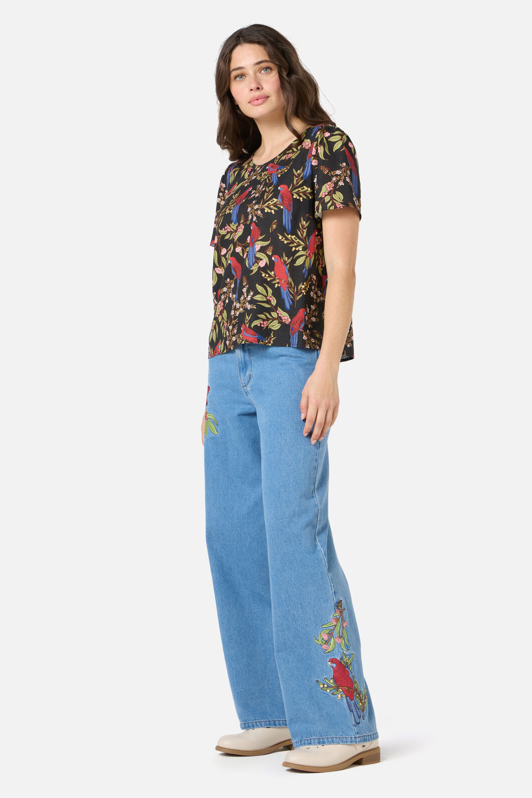 Princess Highway - Rosella Short Sleeve Top - black