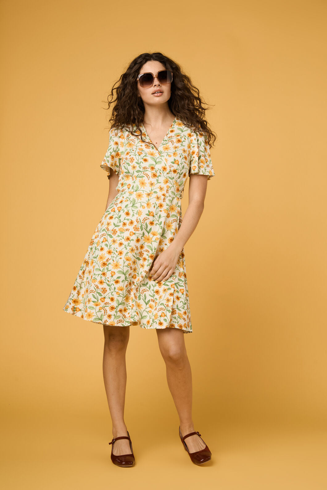 Princess Highway - Alyssa Floral Mini Wrap Dress - cream