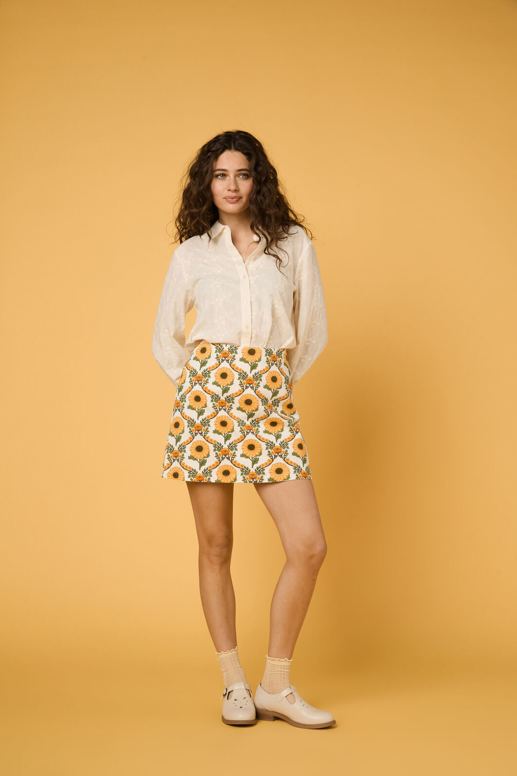 Princess Highway - Ada Embroidered Flower Shirt - cream