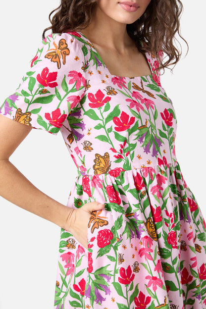 Princess Highway - Garden Party Smock Dress - soft-pink