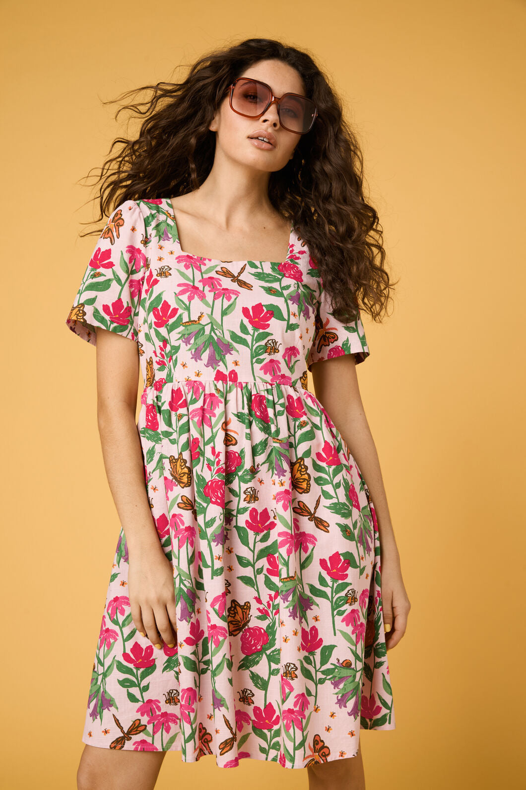 Princess Highway - Garden Party Smock Dress - soft-pink