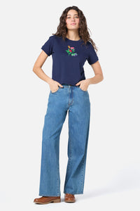 Princess Highway - Garden Party Baby Tee - navy