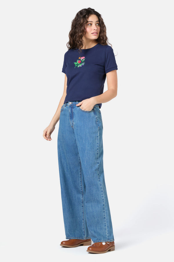 Princess Highway - Garden Party Baby Tee - navy