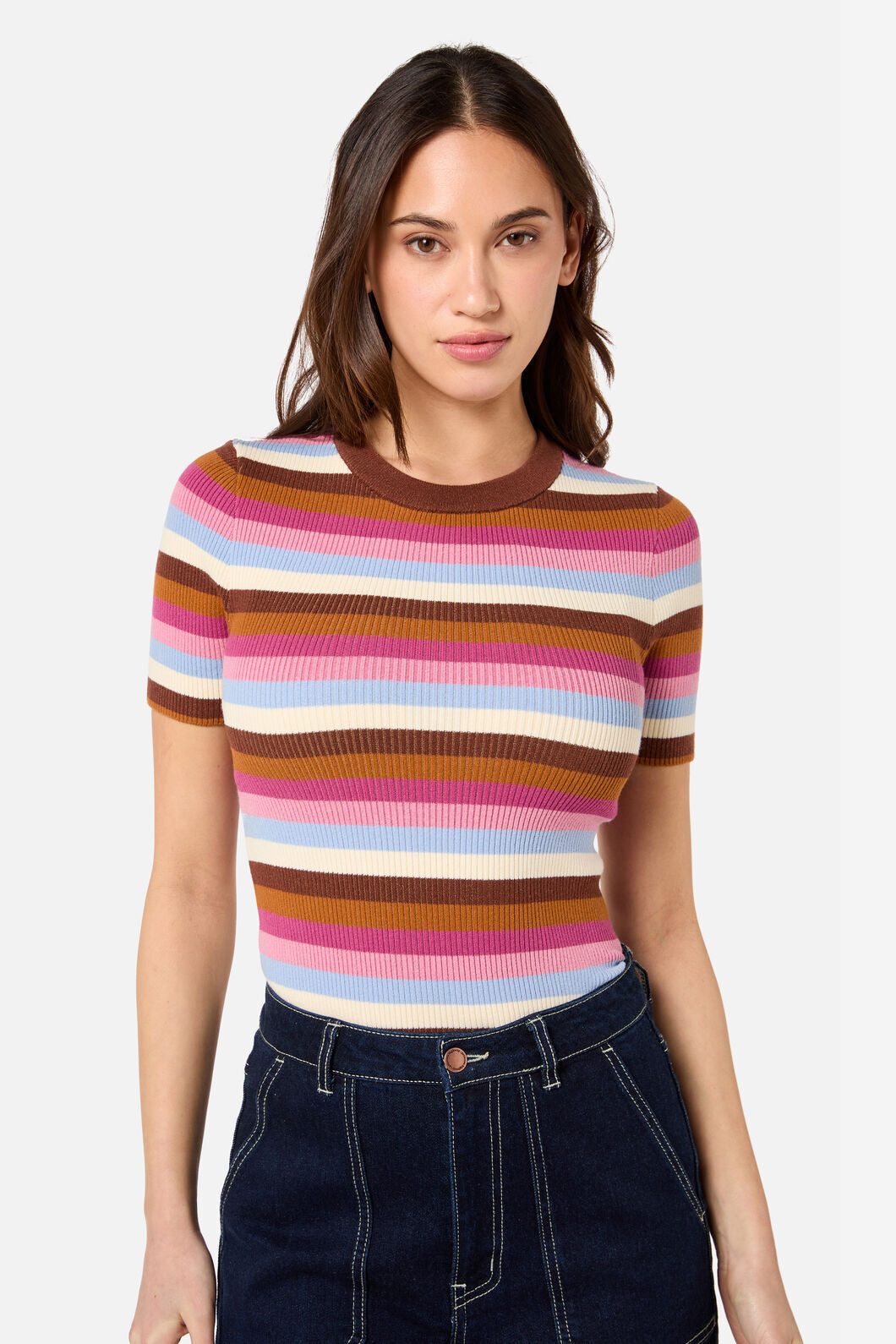 Skye Stripe Rib Knit Top – Princess Highway