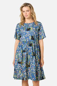 Princess Highway - Pretty Swan Smock Dress - navy