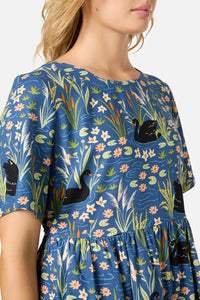 Princess Highway - Pretty Swan Smock Dress - navy