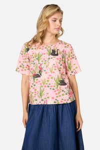 Princess Highway - Pretty Swan Short Sleeve Top - pink