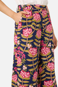 Princess Highway - Protea Flower Relaxed Pant - navy
