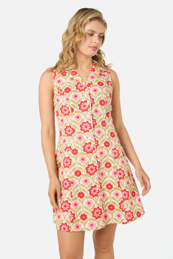 Princess Highway - Cleo Geo Mini Collared Dress - cream
