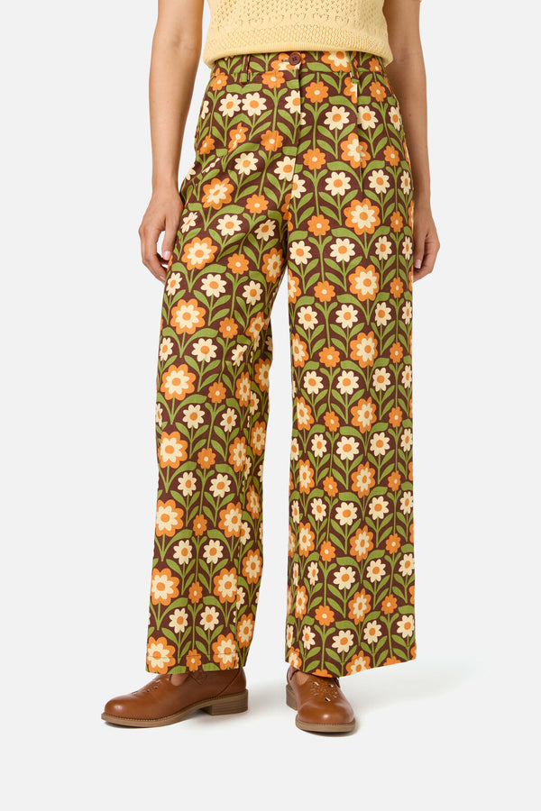 Princess Highway - Cleo Geo Relaxed Pant - brown