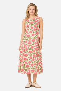 Princess Highway - Geranium Flower Midi Dress - cream