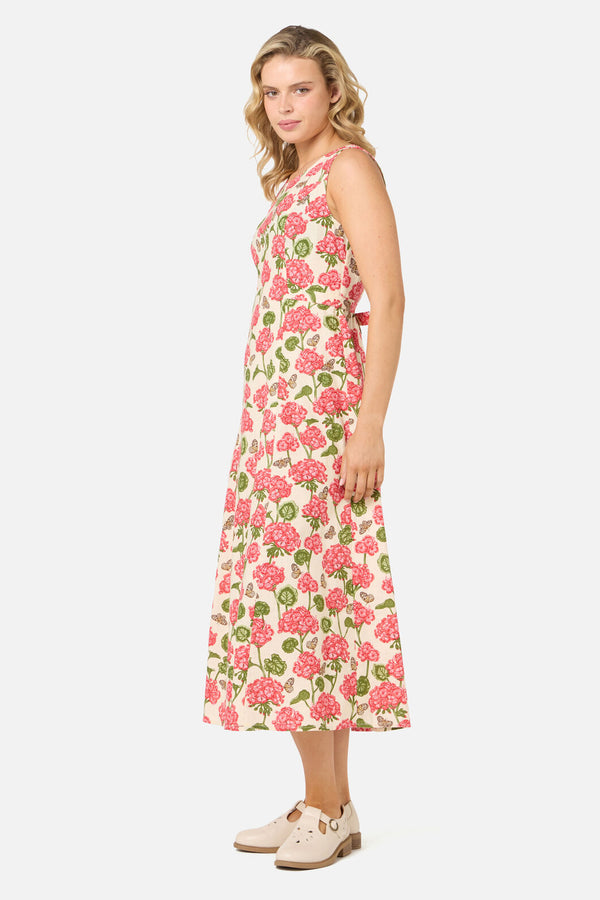Princess Highway - Geranium Flower Midi Dress - cream
