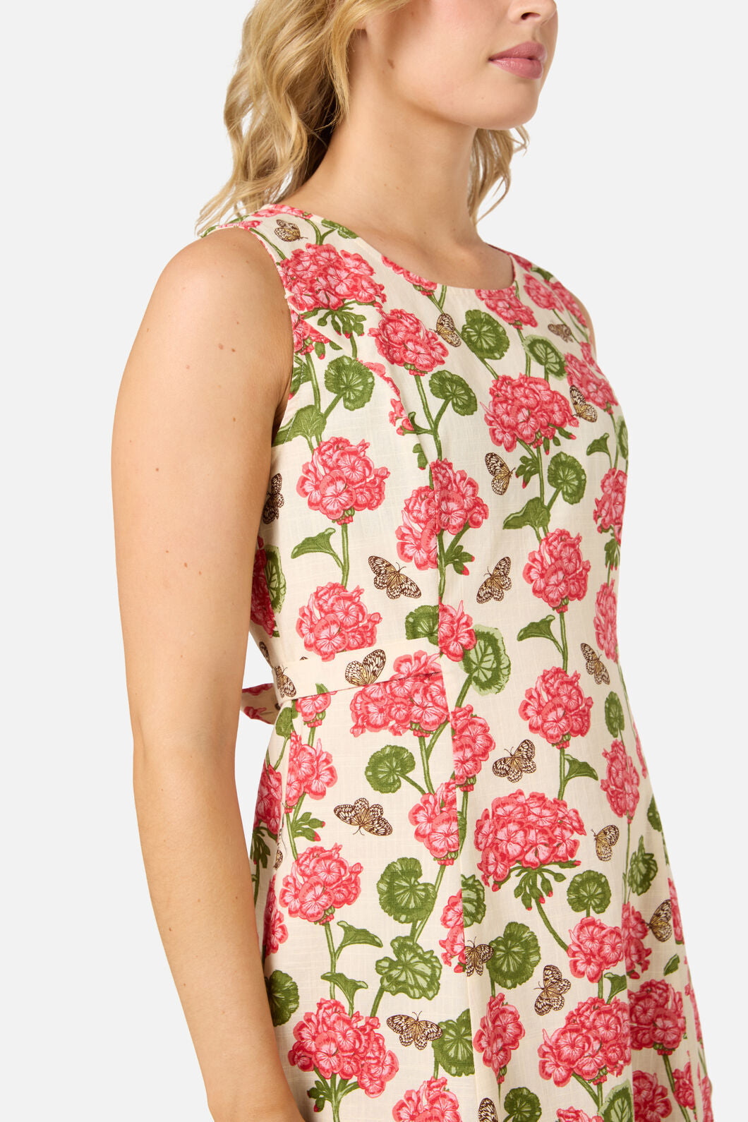 Princess Highway - Geranium Flower Midi Dress - cream