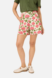 Princess Highway - Geranium Flower Short - cream