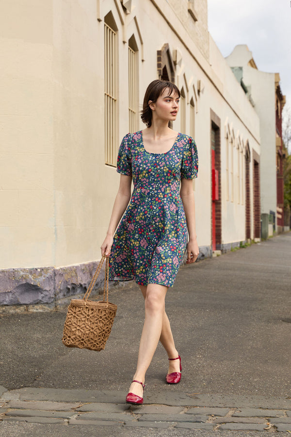 Princess Highway - Libby Bee Ditsy Mini Dress - blue