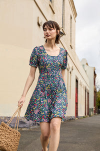 Princess Highway - Libby Bee Ditsy Mini Dress - blue