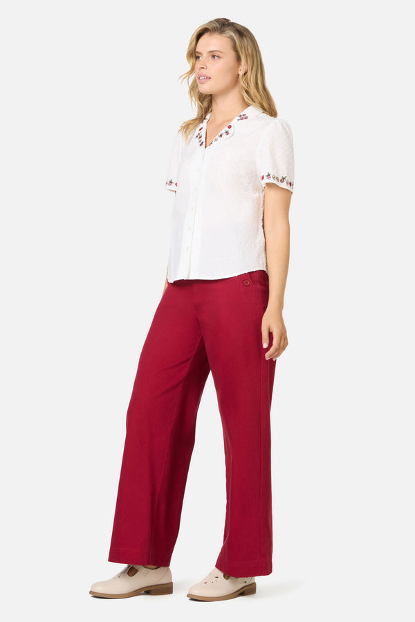 Princess Highway - Libby Bee Embroidered Blouse - cream