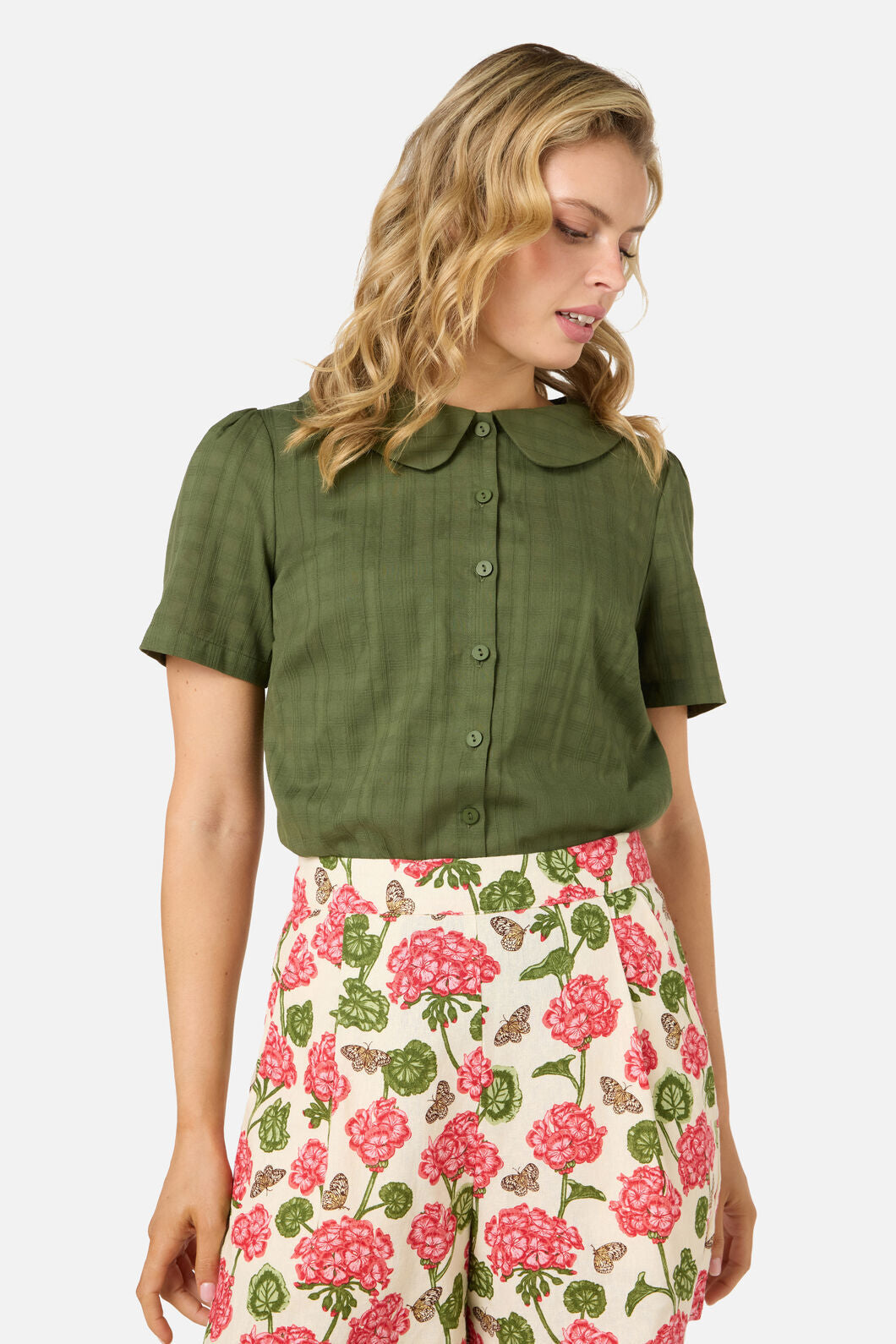 Princess Highway - Cindy Sweet Collar Blouse - olive