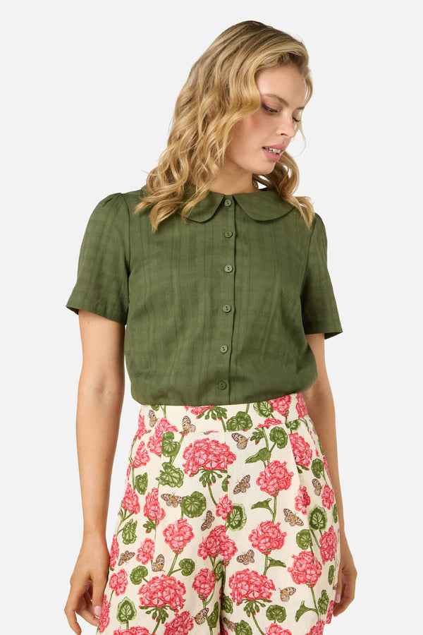 Princess Highway - Cindy Sweet Collar Blouse - olive