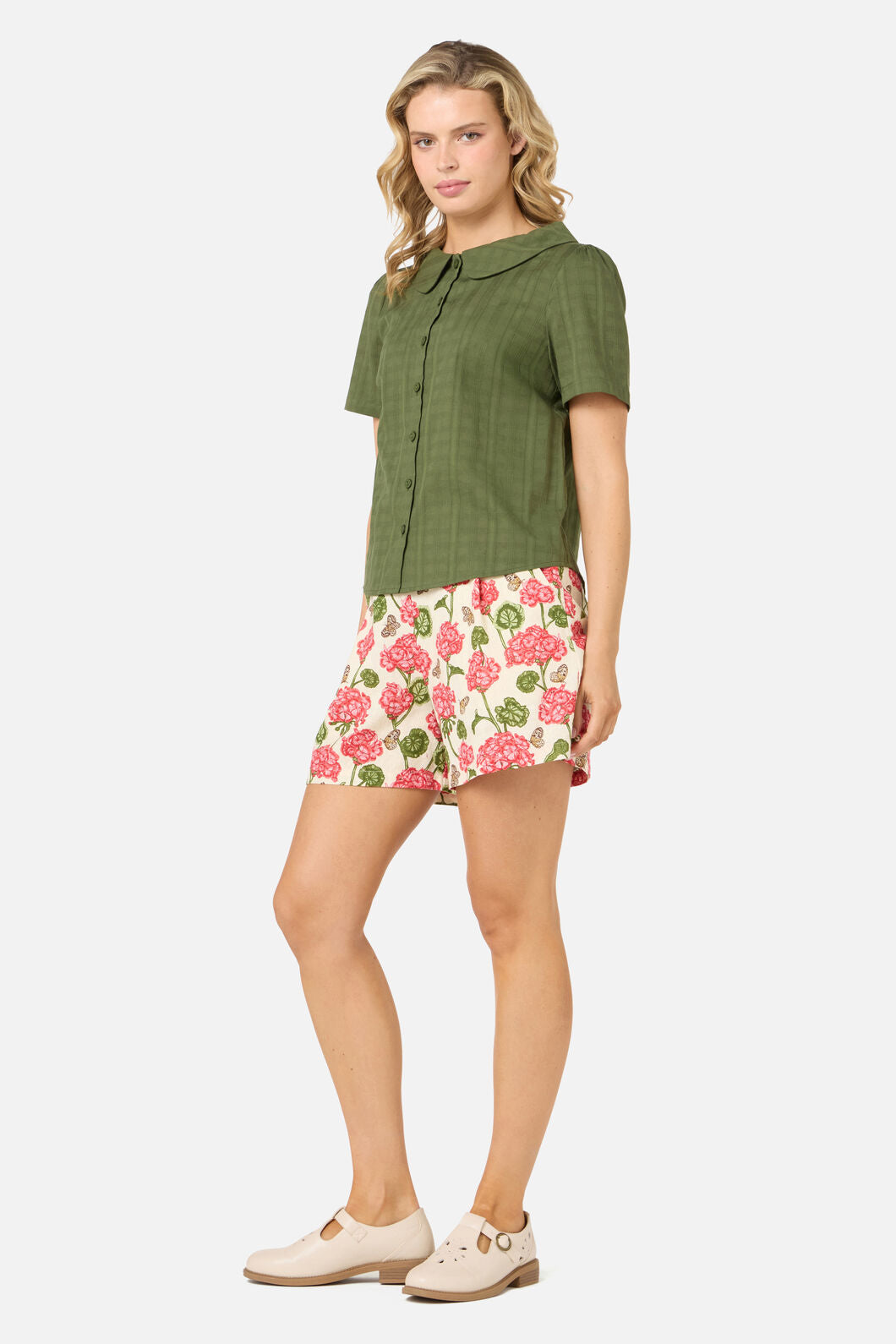 Princess Highway - Cindy Sweet Collar Blouse - olive