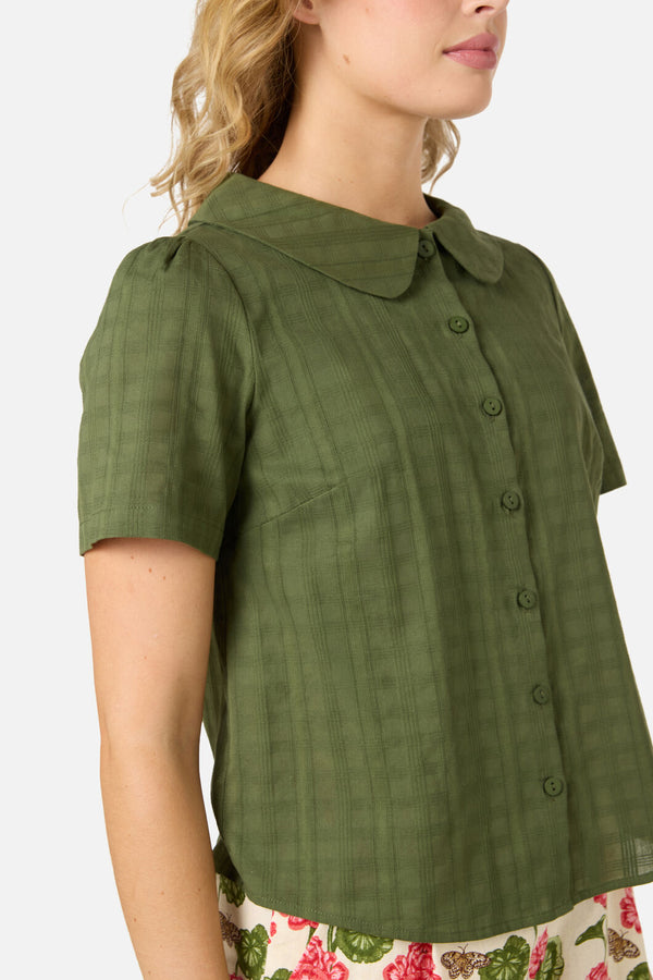 Princess Highway - Cindy Sweet Collar Blouse - olive