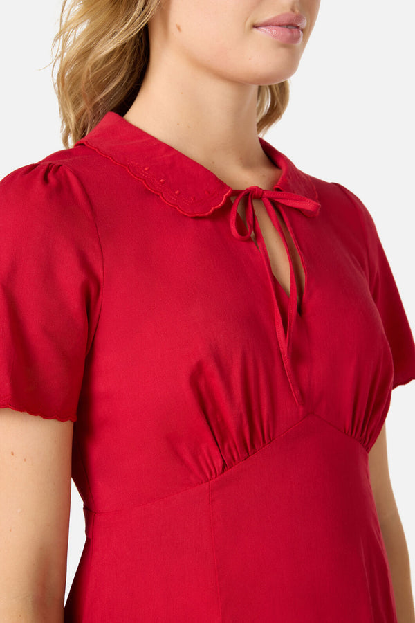 Princess Highway - Josie Sweet Collar Tea Dress - red
