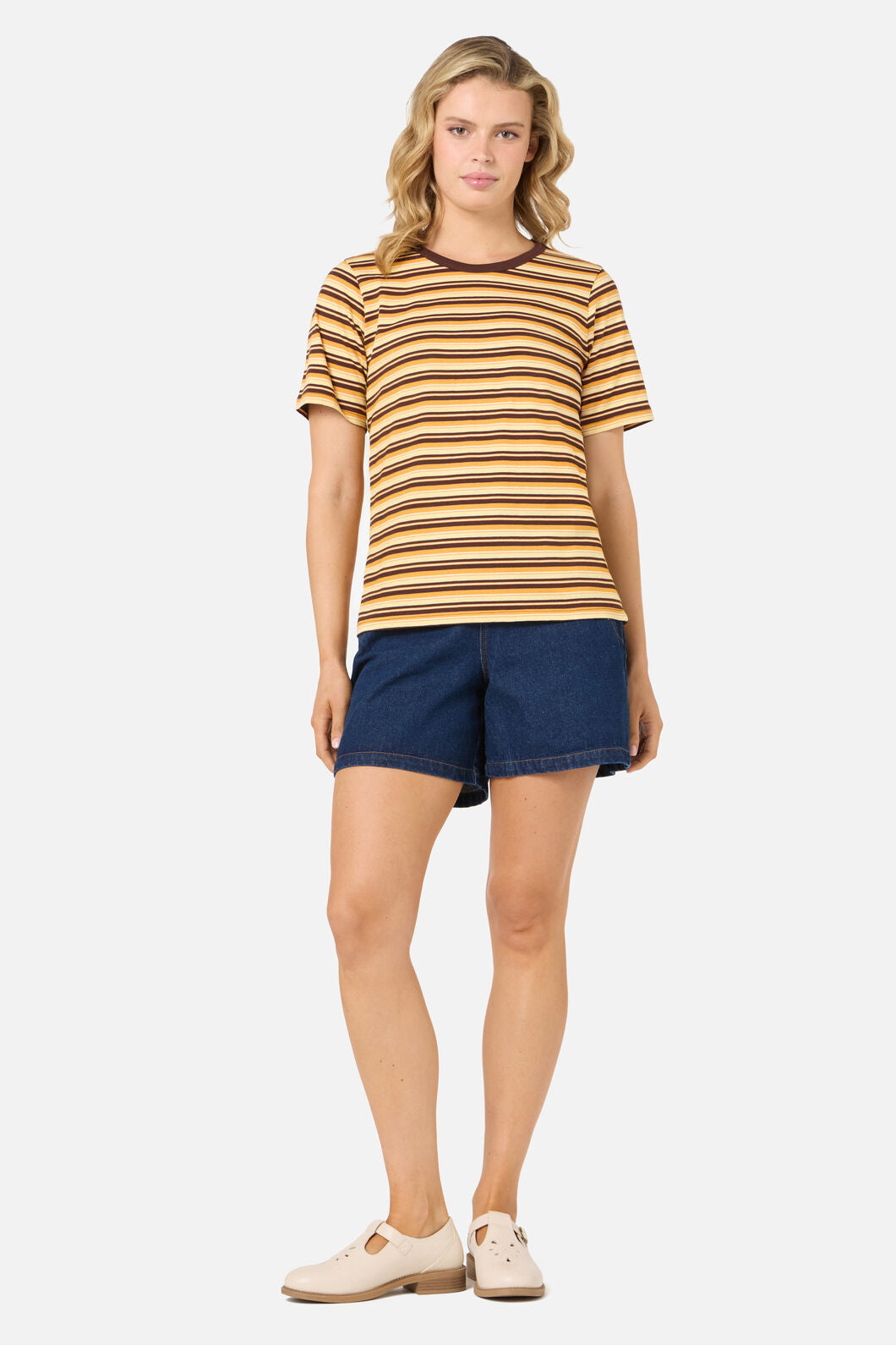 Princess Highway - Judy Retro Stripe Tee - chocolate