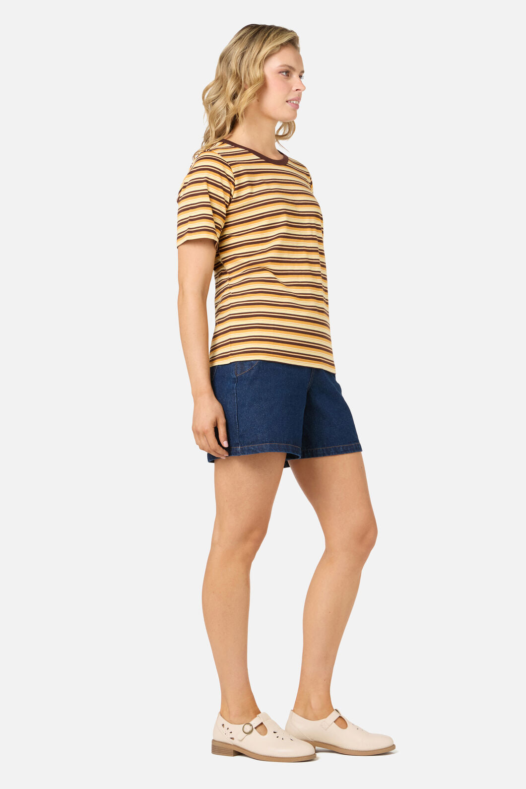 Princess Highway - Judy Retro Stripe Tee - chocolate