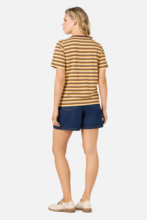 Princess Highway - Judy Retro Stripe Tee - chocolate