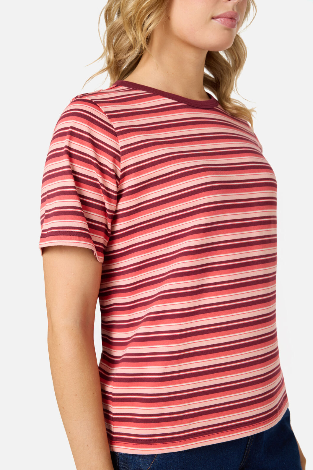 Princess Highway - Judy Retro Stripe Tee - rose