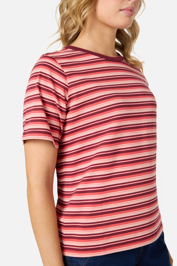 Princess Highway - Judy Retro Stripe Tee - rose