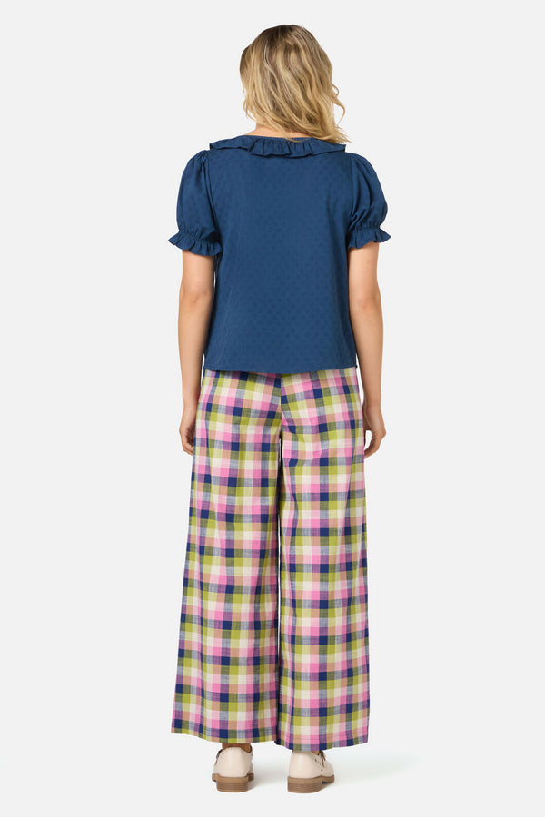 Princess Highway - Lulu Ruffle Blouse - navy