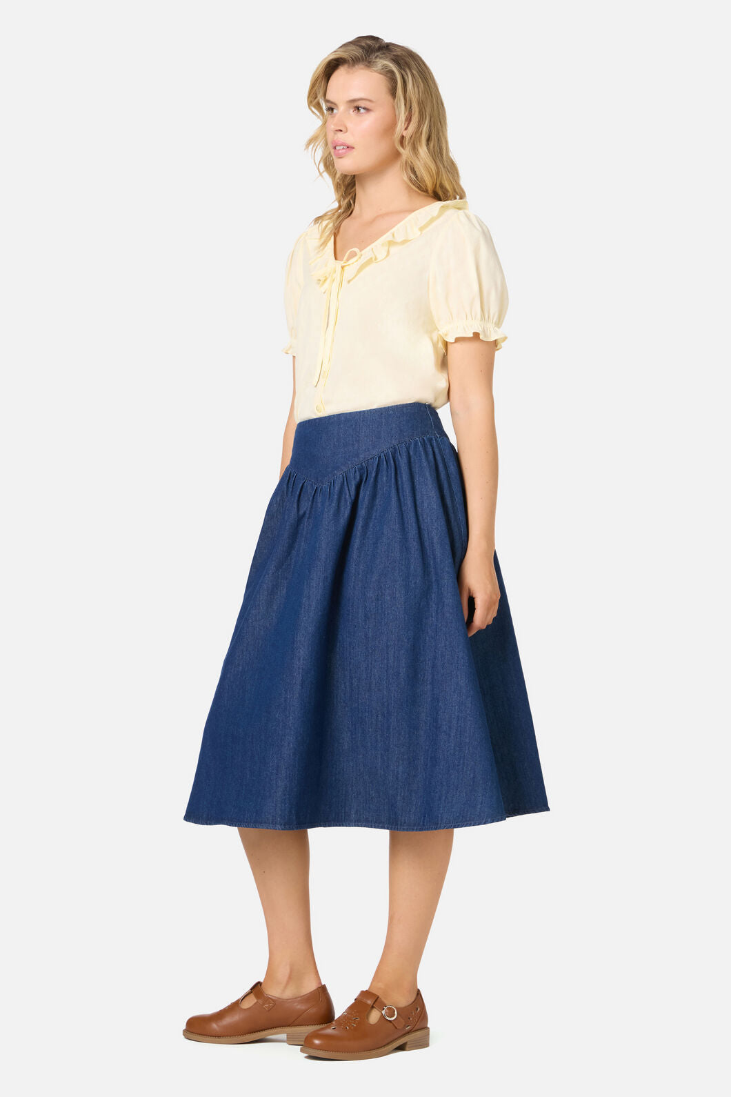 Princess Highway - Lulu Ruffle Blouse - lemon