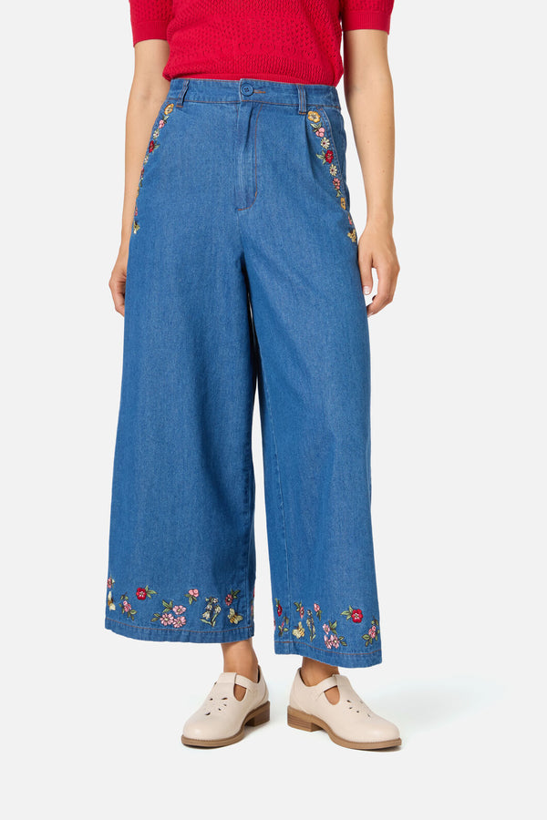 Princess Highway - Libby Bee Denim Culotte - blue-denim