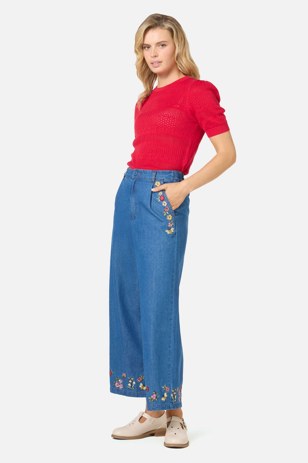 Princess Highway - Libby Bee Denim Culotte - blue-denim
