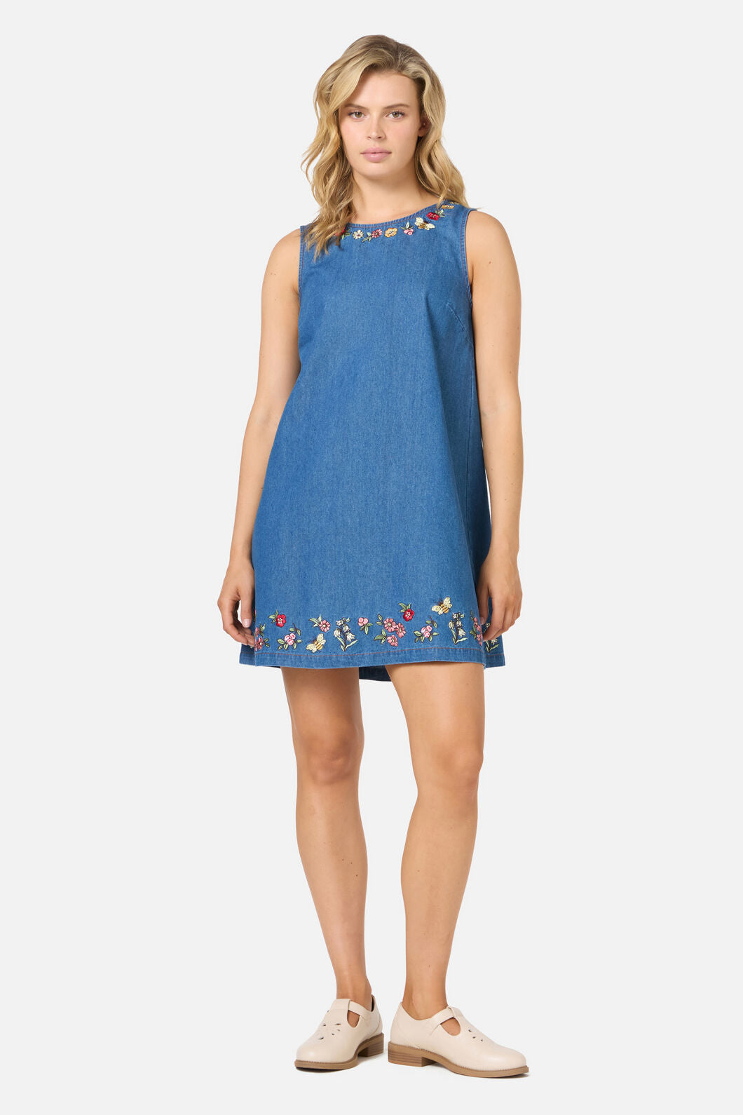 Princess Highway - Libby Bee Denim Shift Dress - blue-denim