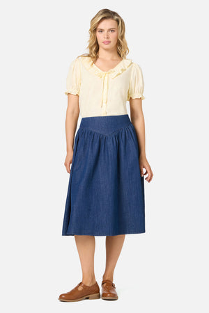 Princess Highway - Nellie Yoke Denim Skirt - blue-denim