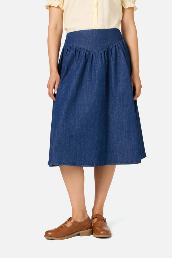 Princess Highway - Nellie Yoke Denim Skirt - blue-denim