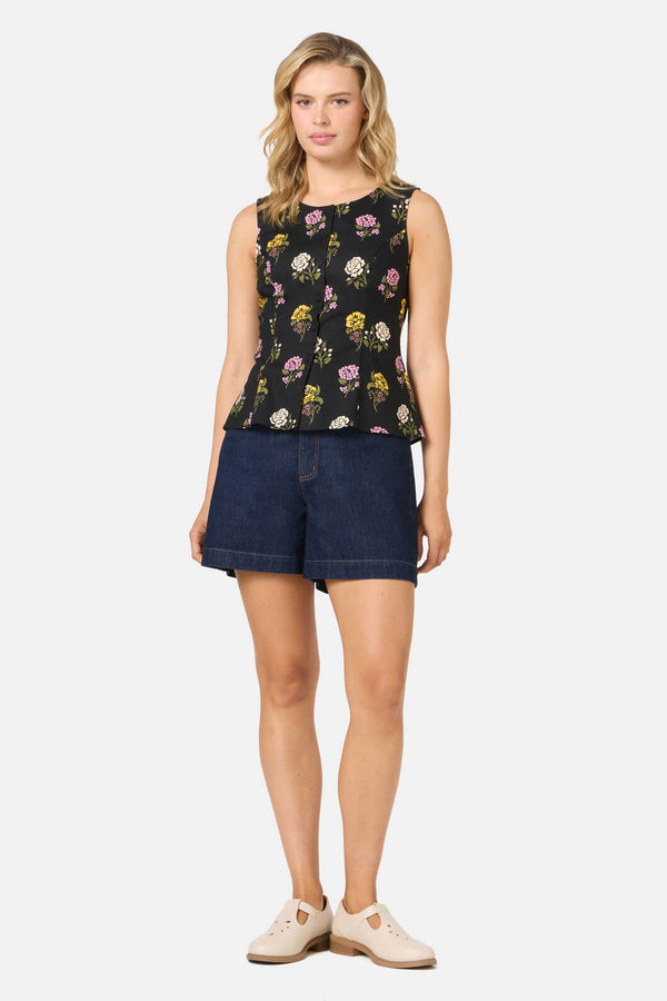 Princess Highway - Astrid Rose Button Front Top - black