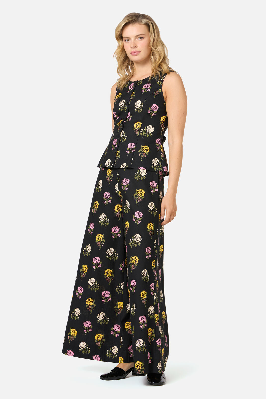 Princess Highway - Astrid Rose Button Front Top - black