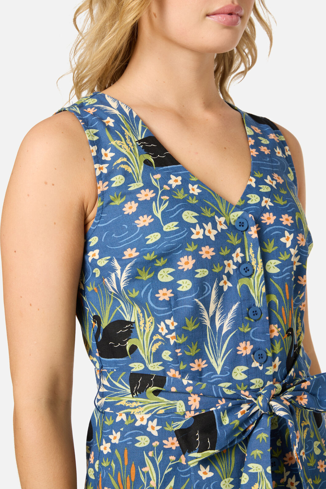 Princess Highway - Pretty Swan Playsuit - navy