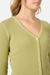 Princess Highway - Ivy Lace Knit Cardigan - soft-green