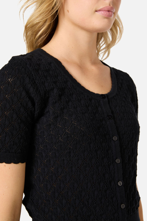 Princess Highway - Lacey Short Sleeve Cardigan - black