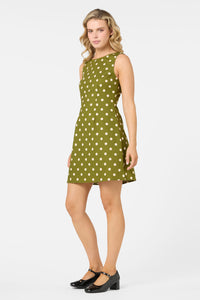 Princess Highway - Polka Dot Shift Mini Dress - olive